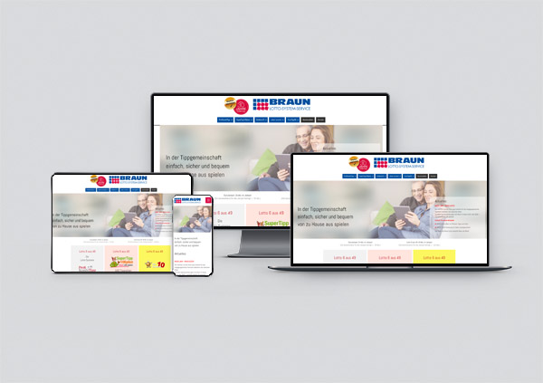 Abbildung responsive Webseite Braun Lotto-System Service